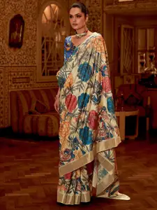 Saree mall Floral Silk Blend Sungudi Sarees