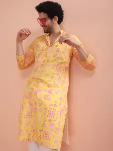 KISAH Men Abstract Printed Regular Fit Kurta