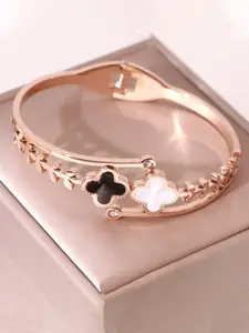 Jewels Galaxy Gold-Plated Mother of Pearl Bangle-Style Bracelet