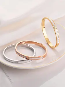 Designs & You Set Of 3 Gold Rose Gold & Silver Plated Bangle-Style Bracelet