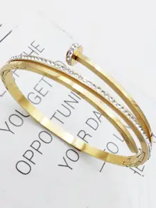 Designs & You American Diamond Gold-Plated Cuff Bracelet