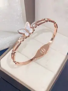 Designs & You Rose Gold-Plated Stainless Steel Bangle-Style Bracelet