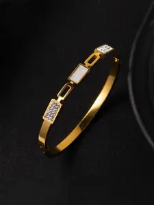 Designs & You Mother of Pearl Gold-Plated Bangle-Style Bracelet