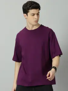 THE HOLLANDER Drop-Shoulder Sleeves Oversized Fit Cotton T-shirt