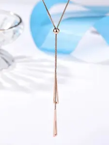 Jewels Galaxy Rose Gold Plated Stainless Steel Necklace
