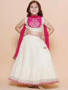 Bitiya by Bhama Girls Embroidered Ready to Wear Lehenga & Blouse With Dupatta