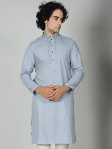 MAAHI FABS Floral Yoke Design Thread Work Cotton Brasso Kurta