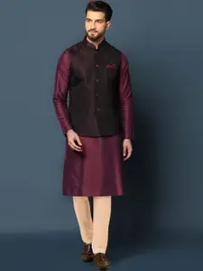 KISAH Mandarin Collar Kurta with Trousers & Nehru Jacket