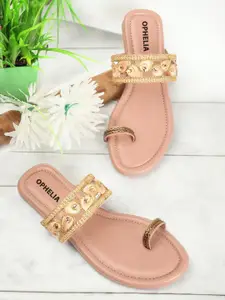 OPHELIA Embroidered One Toe Flats