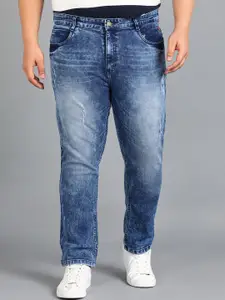 Urbano Plus Men Blue Slim Fit Low Distress Heavy Fade Stretchable Jeans