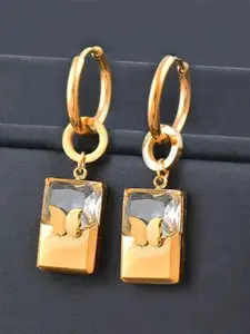 KRYSTALZ Stainless Steel Gold-Plated Drop Earrings