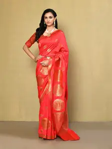 elora Ethnic Motifs Woven Design Zari Silk Blend Banarasi Saree