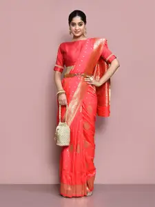 elora Ethnic Motifs Woven Design Zari Banarasi Saree