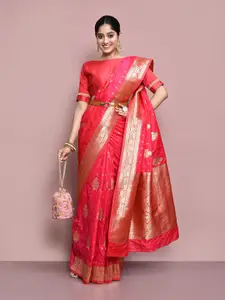 elora Ethnic Motifs Woven Design Zari Banarasi Saree