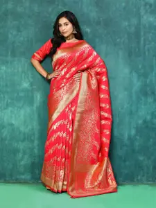 elora Ethnic Motifs Woven Design Zari Banarasi Saree