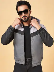 YU by Pantaloons Colourblocked Hooded Padded Jacket