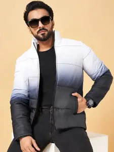 YU by Pantaloons Mock Collar Colourblocked Bomber Jacket