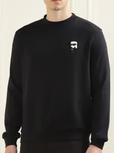Karl Lagerfeld Round Neck Cotton Sweatshirt