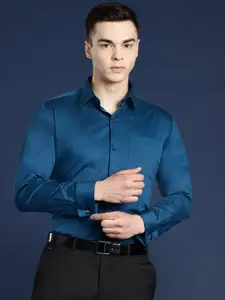 Hancock Premium Slim Fit Spread Collar Pocket Cotton Satin Formal Shirt