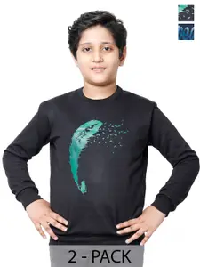 IndiWeaves Boys Pack Of 2 Printed Fleece Pullover Sweatshirt