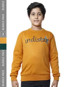 IndiWeaves Boys Pack Of 2 Printed Fleece Sweatshirt