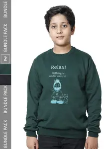 IndiWeaves Boys Pack Of 2 Printed Pullover Sweatshirts