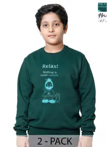 IndiWeaves Boys Pack Of 2 Printed Pullover Sweatshirts