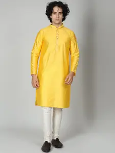 MAAHI FABS Embellished Mandarin Collar Sequinned Straight Kurta