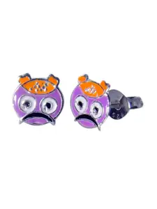 Abhooshan Girls 92.5 Sterling Silver Contemporary Studs Earrings