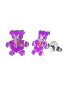 Abhooshan Girls 92.5 Sterling Silver Contemporary Studs Earrings