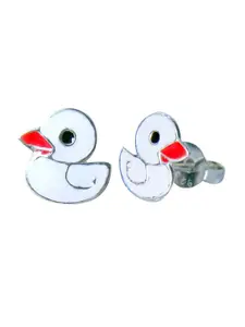 Abhooshan Girls 92.5 Sterling Silver Contemporary Studs Earrings