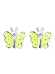 Abhooshan Girls 92.5 Sterling Silver Contemporary Studs Earrings