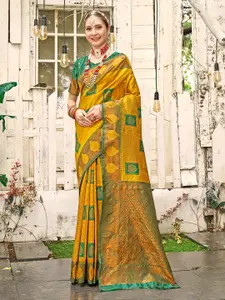 Anouk Yellow Ethnic Motifs Woven Design Zari Detailed Kanjeevaram Saree