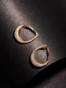 Priyaasi Rose Gold Plated Contemporary Drop Earrings