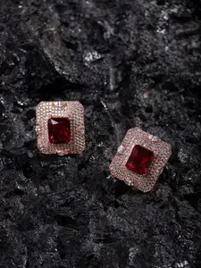 Priyaasi Rose Gold-Plated Contemporary Stud Earrings