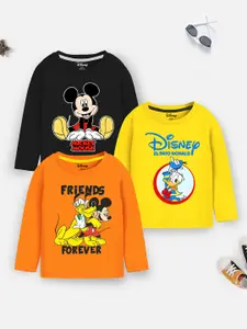 YK Disney Boys Pack Of 3 Mickey Mouse Printed Hooded Cotton Sweatshirt