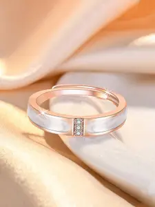 Jewels Galaxy Rose Gold-Plated AD Studded Finger Ring