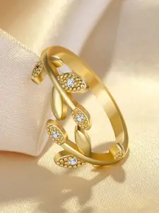 Jewels Galaxy Gold-Plated AD Studded Finger Ring