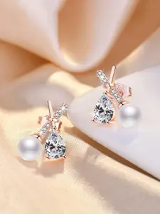 Jewels Galaxy Rose Gold Contemporary Studs Earrings