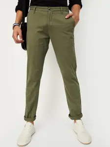 max Men Regular Fit Mid-Rise Plain Cotton Chinos