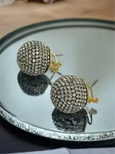 ISHKAARA Gold-Plated Crystal Studded Stud Earrings