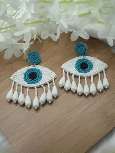 ISHKAARA Artificial Beads-Beaded Evil Eye Drop Earrings