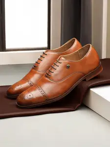 Arrow Men Vertex Perforated Leather Formal Oxfords