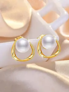 Jewels Galaxy Gold-Plated Contemporary Studs Earrings