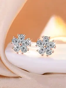 Jewels Galaxy Rose Gold Contemporary Studs Earrings