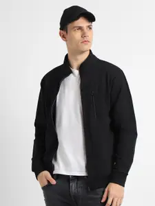 Dennis Lingo Mock Collar Front-Open Sweatshirt