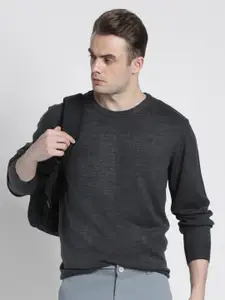 Dennis Lingo Round Neck Long Sleeves Acrylic Pullover Sweater