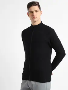 Dennis Lingo Mock Collar Long Sleeves Acrylic Cardigan Sweater