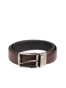 Hidesign Men Textured Leather Reversible Belt