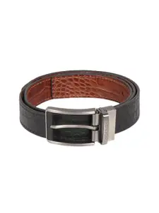 Hidesign Men Textured Leather Reversible Belt